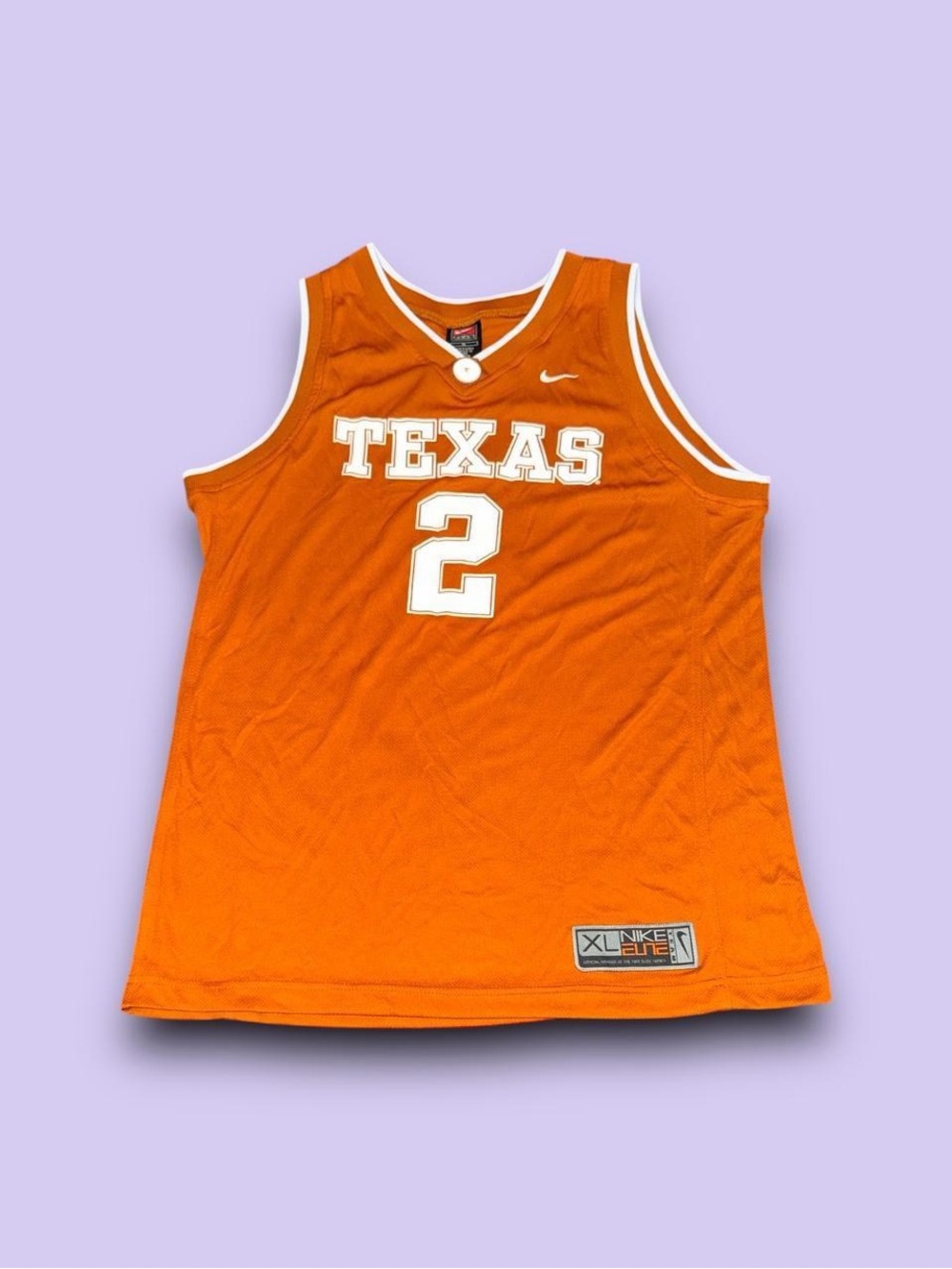 Vintage Nike Elite Texas Longhorns Basketball Jersey Mens XL Burnt Orange #2